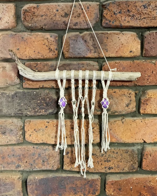 Purple Howlite Office Macramé on Unique Driftwood - Image 6