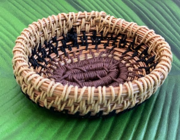 Handwoven Pine Basket | Trinket Storage | Bathroom Decor | Ring Saucer | Handstitched - Image 6