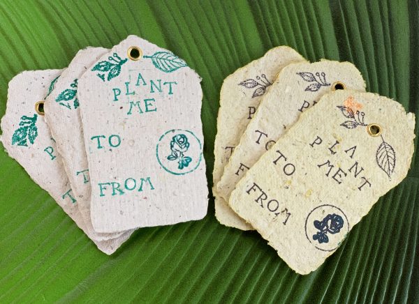 6x Plantable Recycled Paper Gift Tags | Botanical Swing Tags | Sustainable Gift Giving | Wildflowers | Vintage Wrapping | Seeded Tags - Image 6