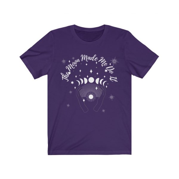 The Moon Made Me Do It Short Sleeve Tee | Spiritual Design Unisex T-shirt | Energy Healers | Meditation Apparel | Yoga Top | Witchy Clothes - Image 11