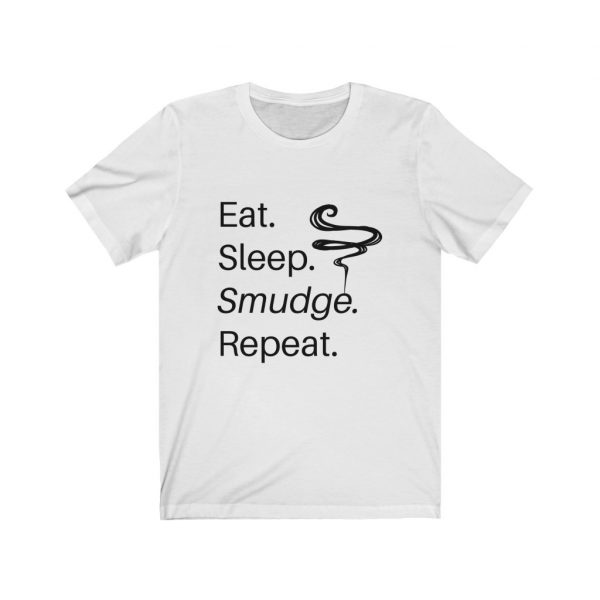 Eat Sleep Smudge Repeat Short Sleeve Tee | Spiritual Design Unisex T-shirt | Sage | Meditation Apparel | Yoga Top | Witchy Clothes - Image 6