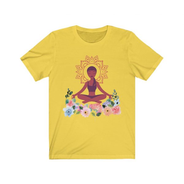 Yogi Floral Short Sleeve Tee | Spiritual Design Unisex T-shirt | Gifts for Energy Healers | Meditation Apparel | Yoga Top | Witchy Clothes - Image 3