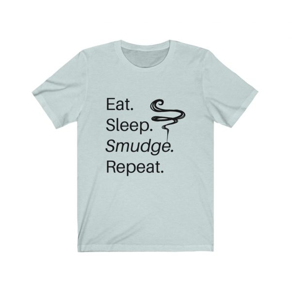 Eat Sleep Smudge Repeat Short Sleeve Tee | Spiritual Design Unisex T-shirt | Sage | Meditation Apparel | Yoga Top | Witchy Clothes - Image 9