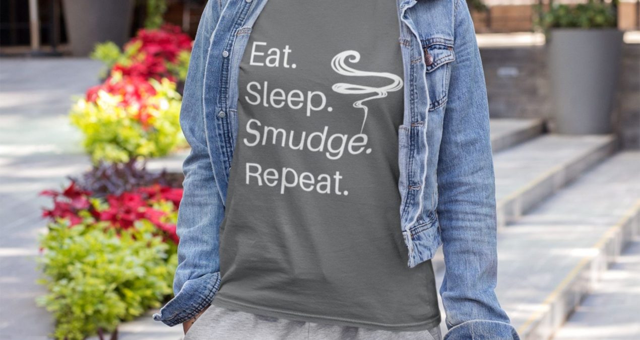 Eat Sleep Smudge Repeat Short Sleeve Tee | Spiritual Design Unisex T-shirt | Sage | Meditation Apparel | Yoga Top | Witchy Clothes