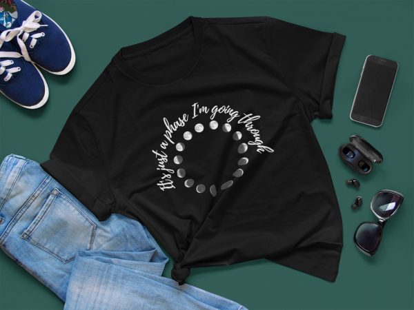 It's Just A Phase I'm Going Through Short Sleeve Tee | Spiritual Design Unisex T-shirt | Meditation Apparel | Yoga Top | Witchy Clothes Gift - Image 4