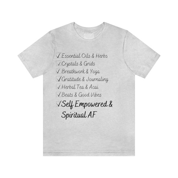 Essential Oils Crystal Yoga Gratitude Empowered Tee, Spiritual AF T-shirt, Women's Energy Top, Self Love T Shirt, Boho Hippie Comfy Shirt - Image 4