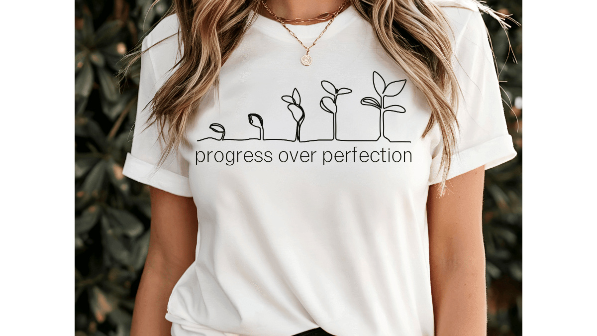 Progress over Perfection Tee, Motivational Spiritual T-shirt, Unisex Mindset Top, Women’s Personal Growth Shirt, Comfy Inspired Saying