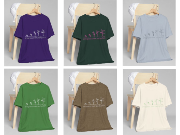 Progress over Perfection Tee, Motivational Spiritual T-shirt, Unisex Mindset Top, Women's Personal Growth Shirt, Comfy Inspired Saying - Image 4