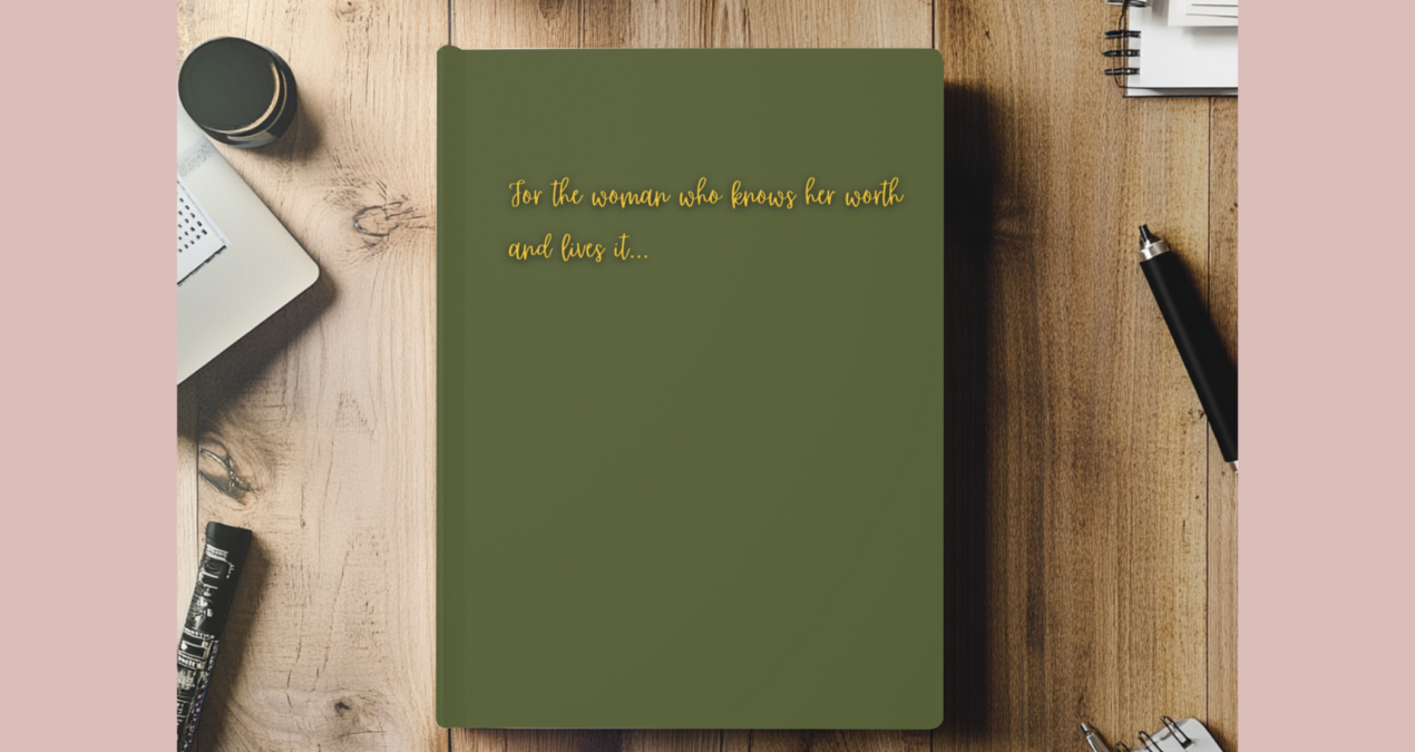 Sage Green and Gold Hardcover Journal, Minimalist Design, Feminine Notebook, Elegant Writing Diary, Women’s Planner, Matte Journal