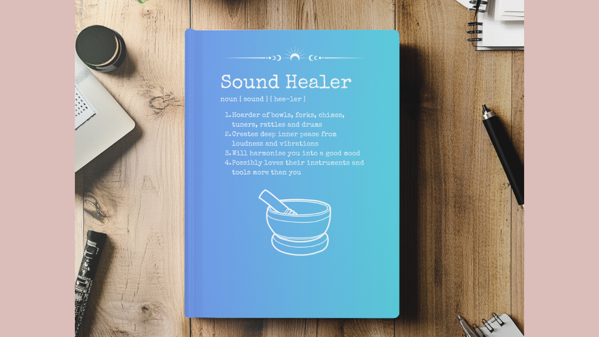 Spiritual Sound Healer Definition Journal, Hardcover Notebook for Lightworkers – Meditation, Manifestation, Gratitude Writing, Law of