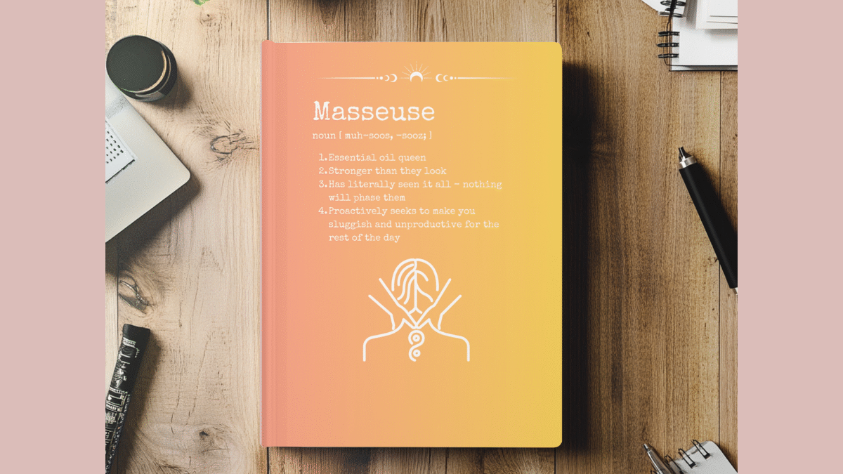 Hardcover Journal Matte – Definition Journal for Massage Therapists and Light Workers, Masseuse Notebook, Mindfulness Diary, Spiritual