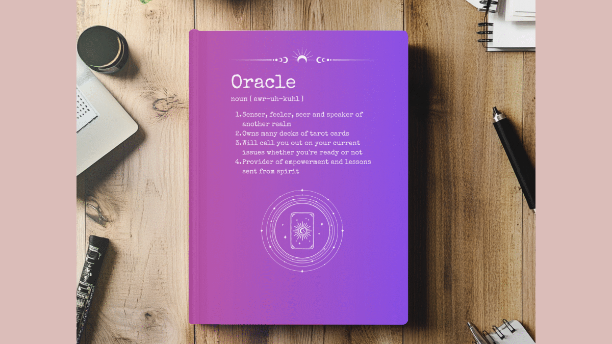 Oracle Definition Journal – Hardcover Journal Matte for Tarot Readers, Psychic Notebook, Divination Gift, Journaling Tool, Writing Journal,
