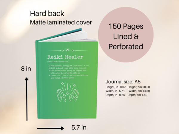 Reiki Healer Hardcover Journal Matte Notebook - Spiritual Healing, Chakras, Energetic Healing, Holistic Health, Definition Journal - Image 8