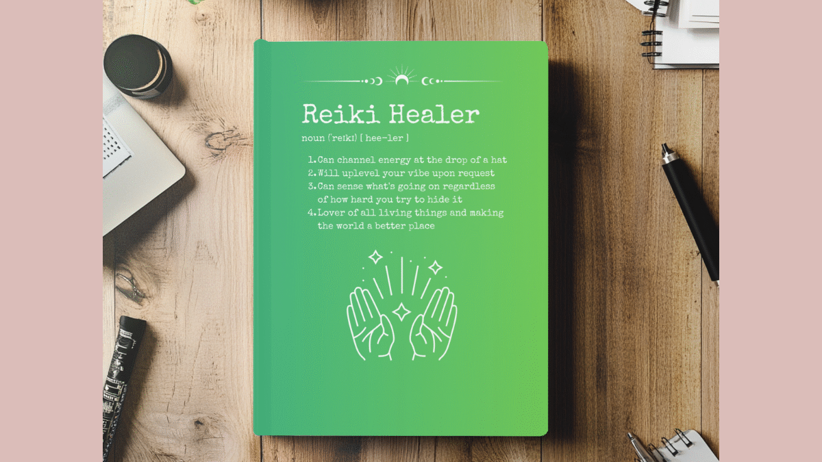 Reiki Healer Hardcover Journal Matte Notebook – Spiritual Healing, Chakras, Energetic Healing, Holistic Health, Definition Journal