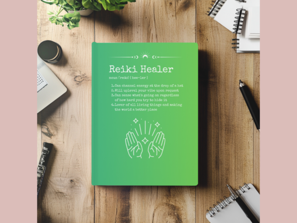 Reiki Healer Hardcover Journal Matte Notebook - Spiritual Healing, Chakras, Energetic Healing, Holistic Health, Definition Journal