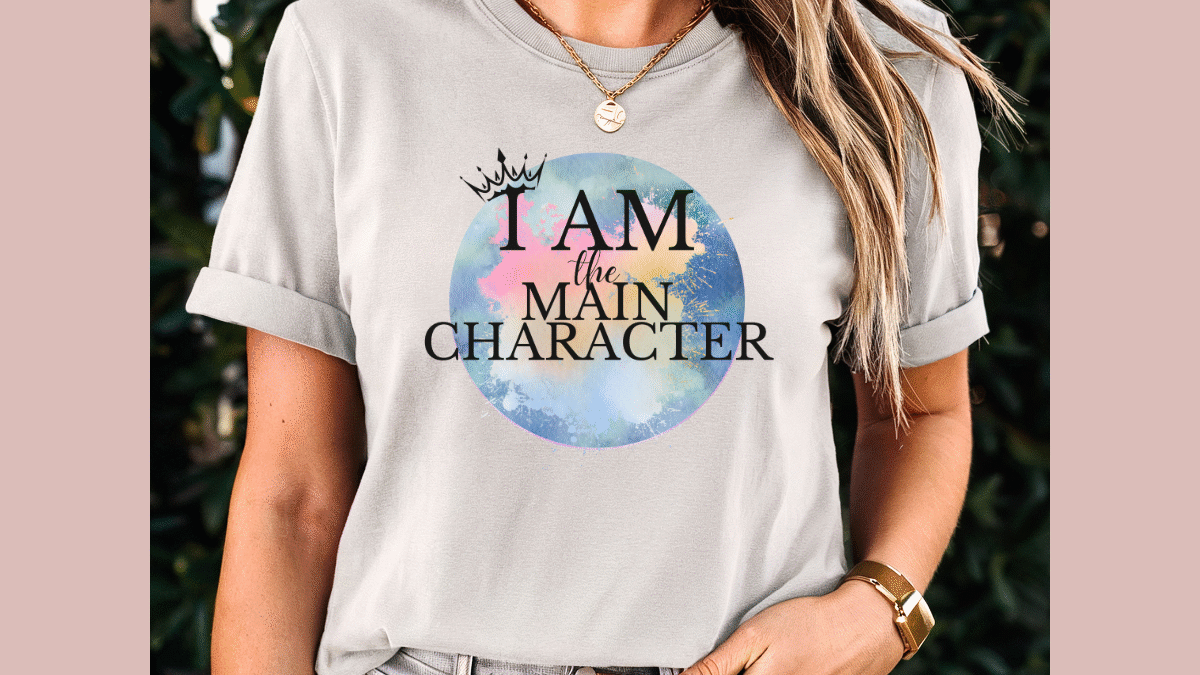 Empowerment Queen Tee, Women’s Motivational T-shirt, I Am The Main Character Top, Blue, Inspirational Clothing Gift, Unisex Jersey Shirt