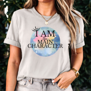 Empowerment Queen Tee, Women's Motivational T-shirt, I Am The Main Character Top, Blue, Inspirational Clothing Gift, Unisex Jersey Shirt
